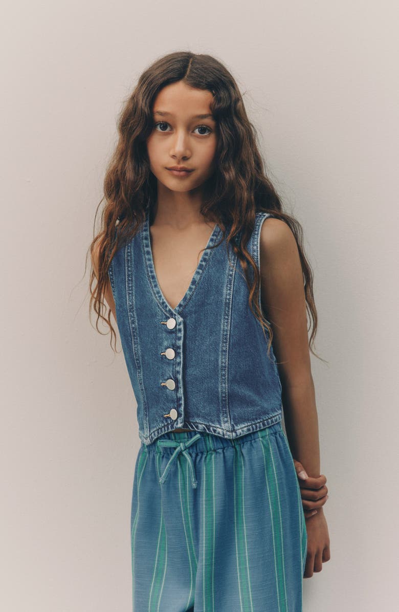 NEXT Kids' Denim Button-Up Vest, Alternate, color, 