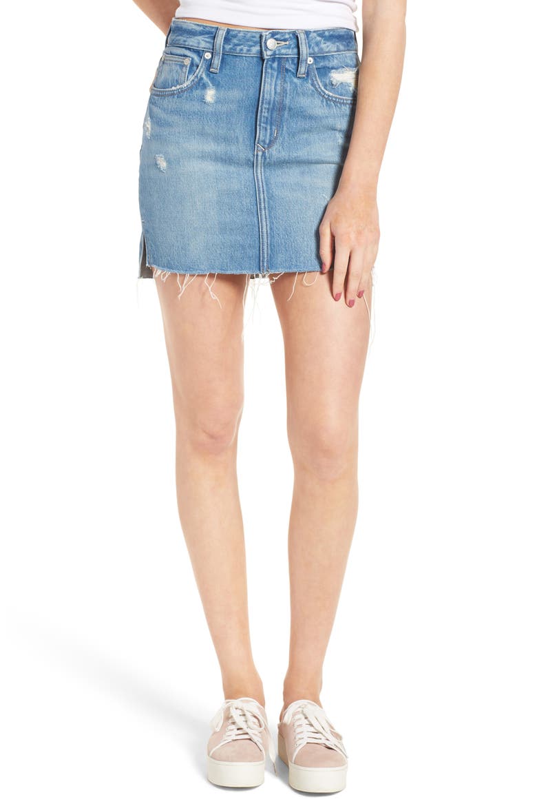 Elijah Denim Miniskirt, Main, color, BAXTER