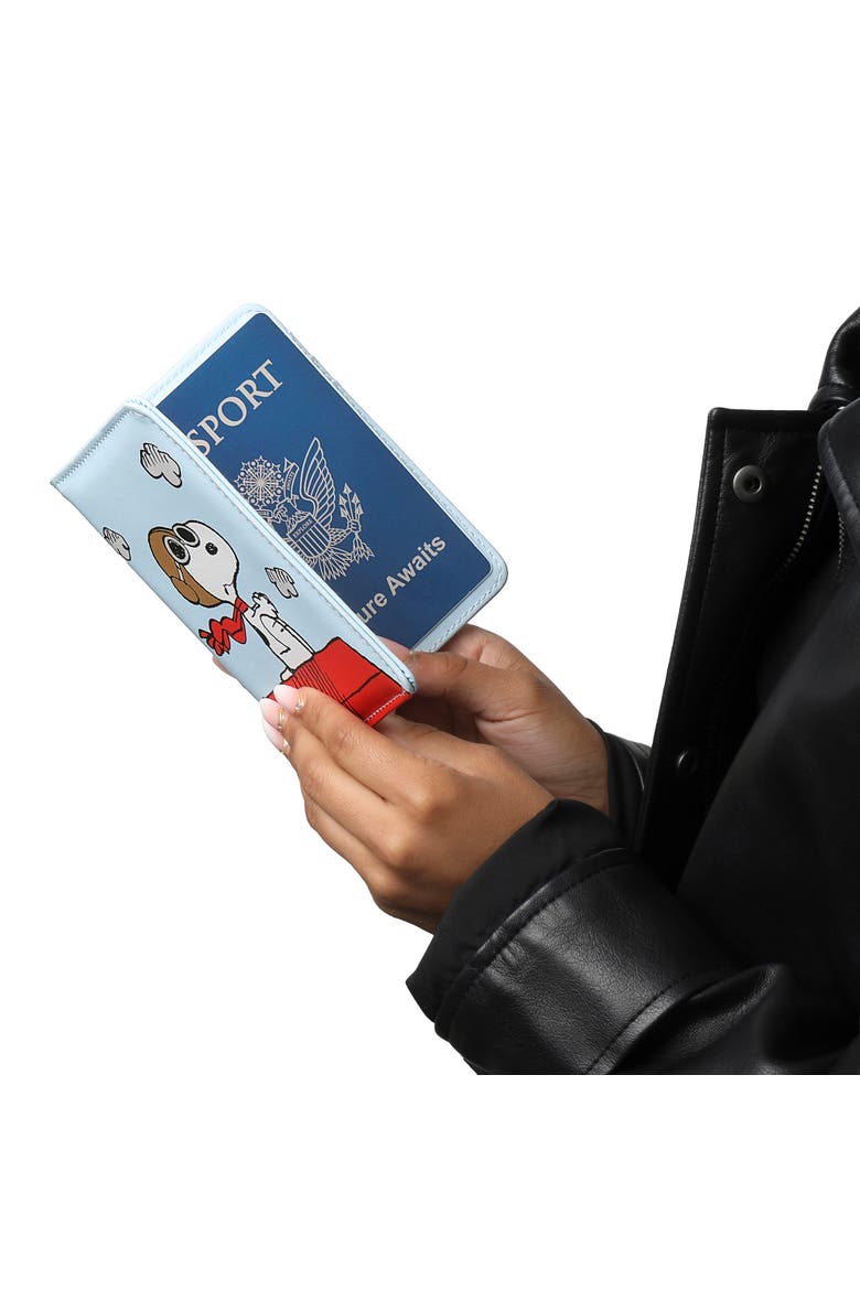 PEANUTS Flying Ace Snoopy Passport Cover (light Blue) (Women) | Nordstrom