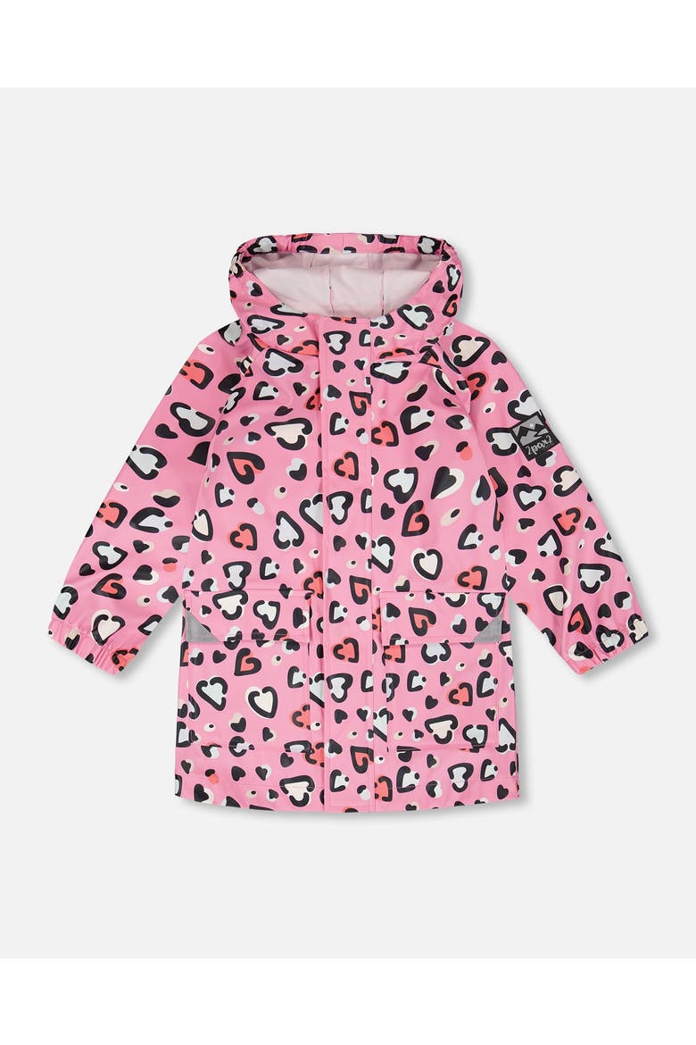 Polyurethane Heart Rain Jacket, Main, color, Pink Heart Print