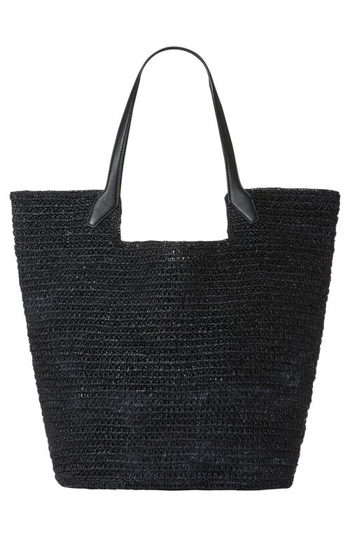 Helen Kaminski Cassia Woven Raffia Tote Bag In Charcoal/black