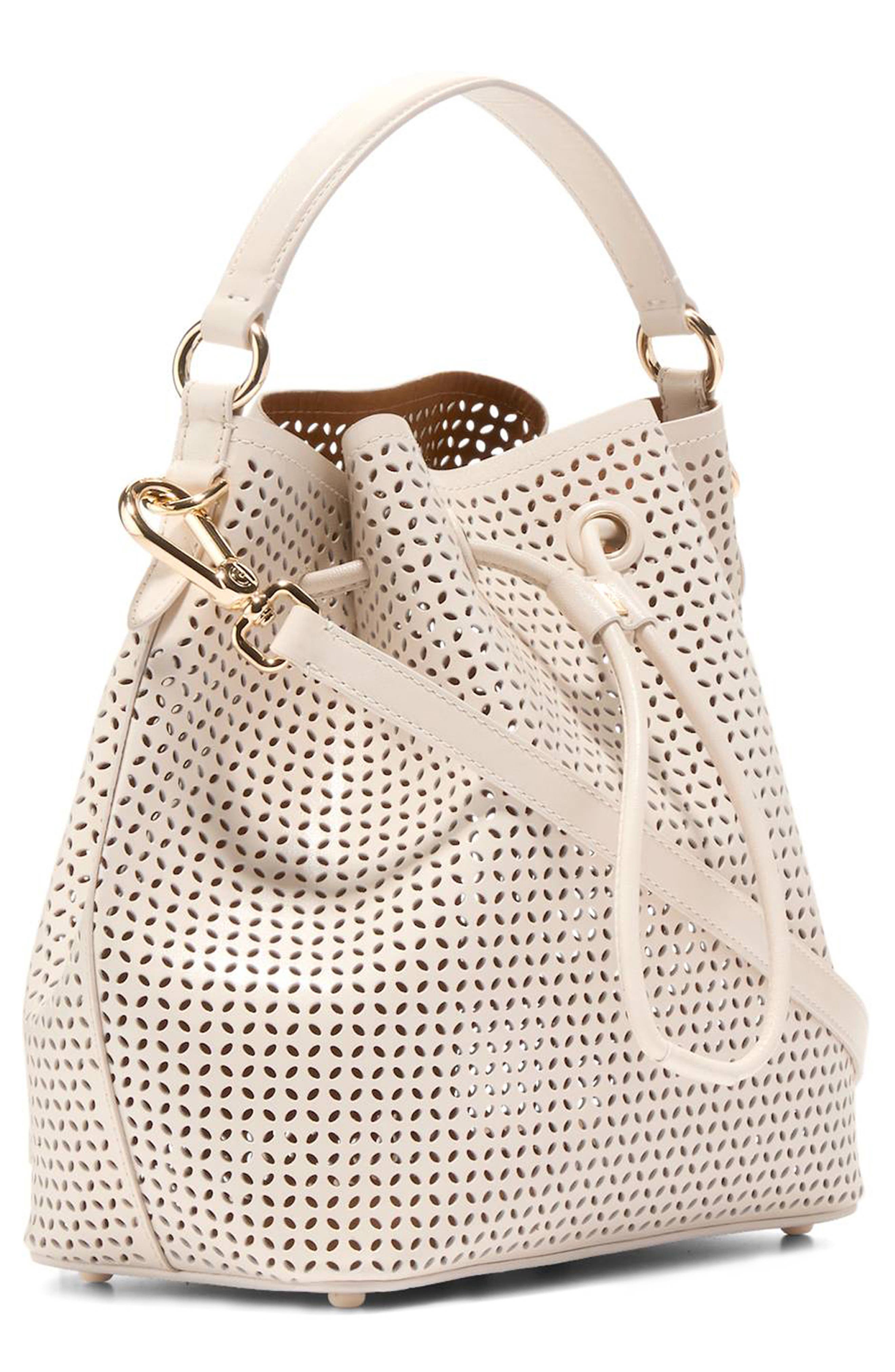 Cole Haan Lidia Perforated Leather Bucket Bag, Alternate, color, 