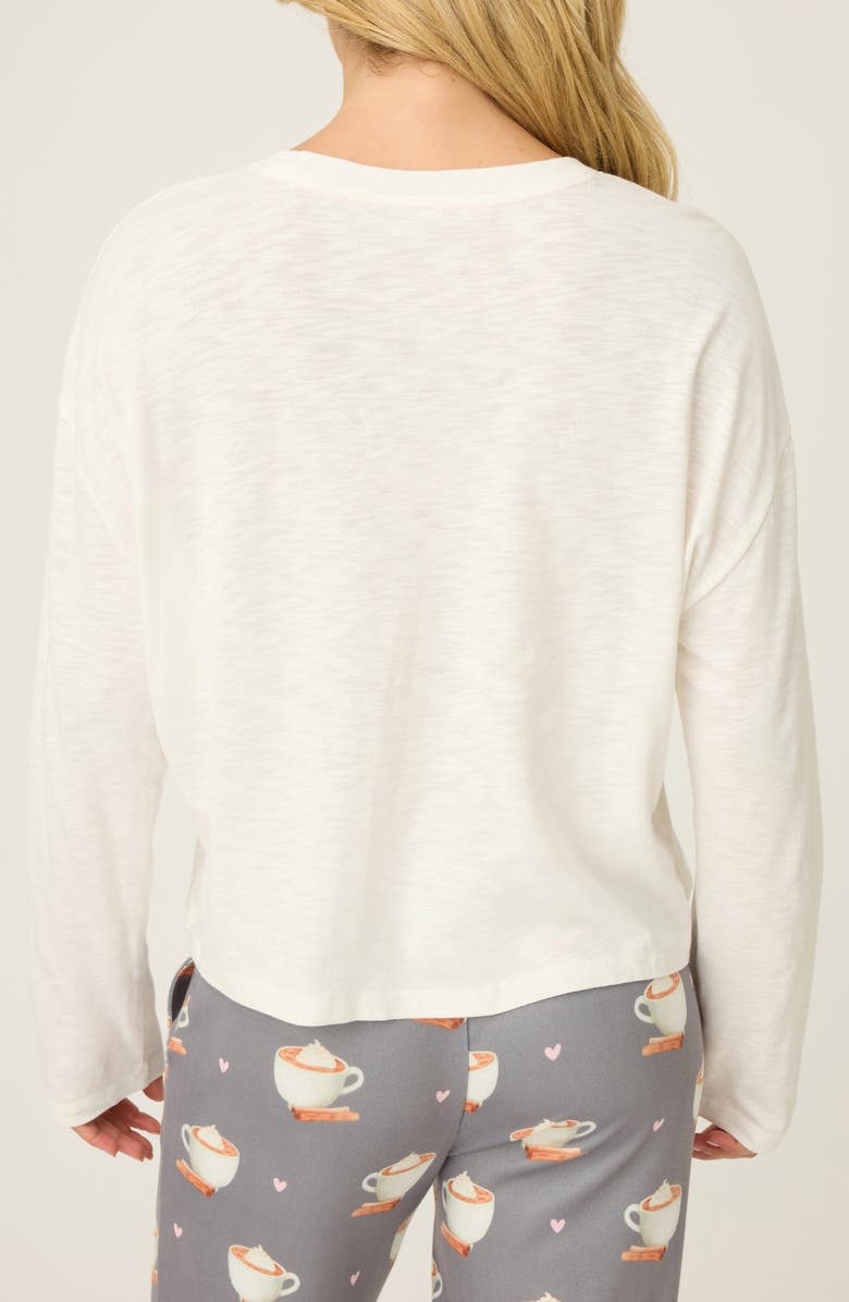 PJ Salvage Love You a Latte Pajama Top, Alternate, color, Ivory
