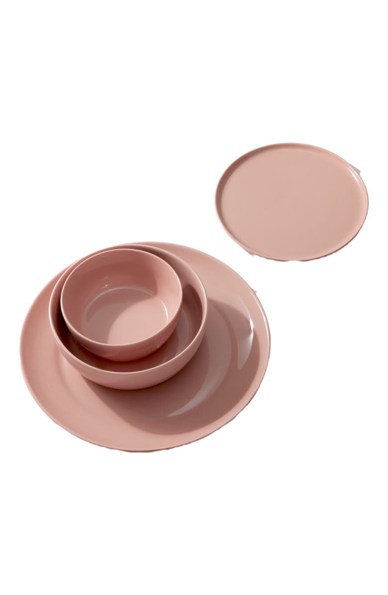 Fors Studio Wide Rim Dinnerware Set - 4 Piece Set, Main, color, Rose