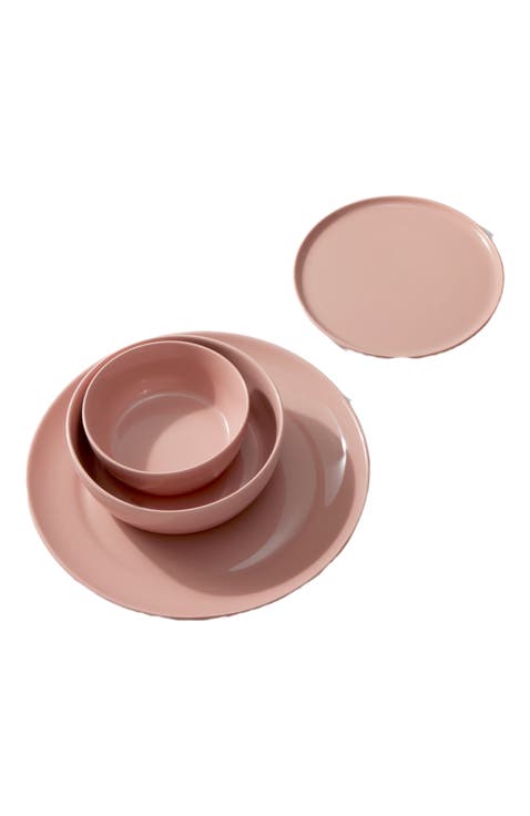 Wide Rim Dinnerware Set - 4 Piece Set