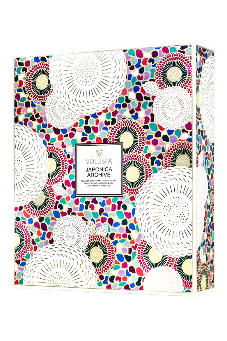 Japonica Archive 12-Piece Votive Candle Set, Alternate, color, MULTI