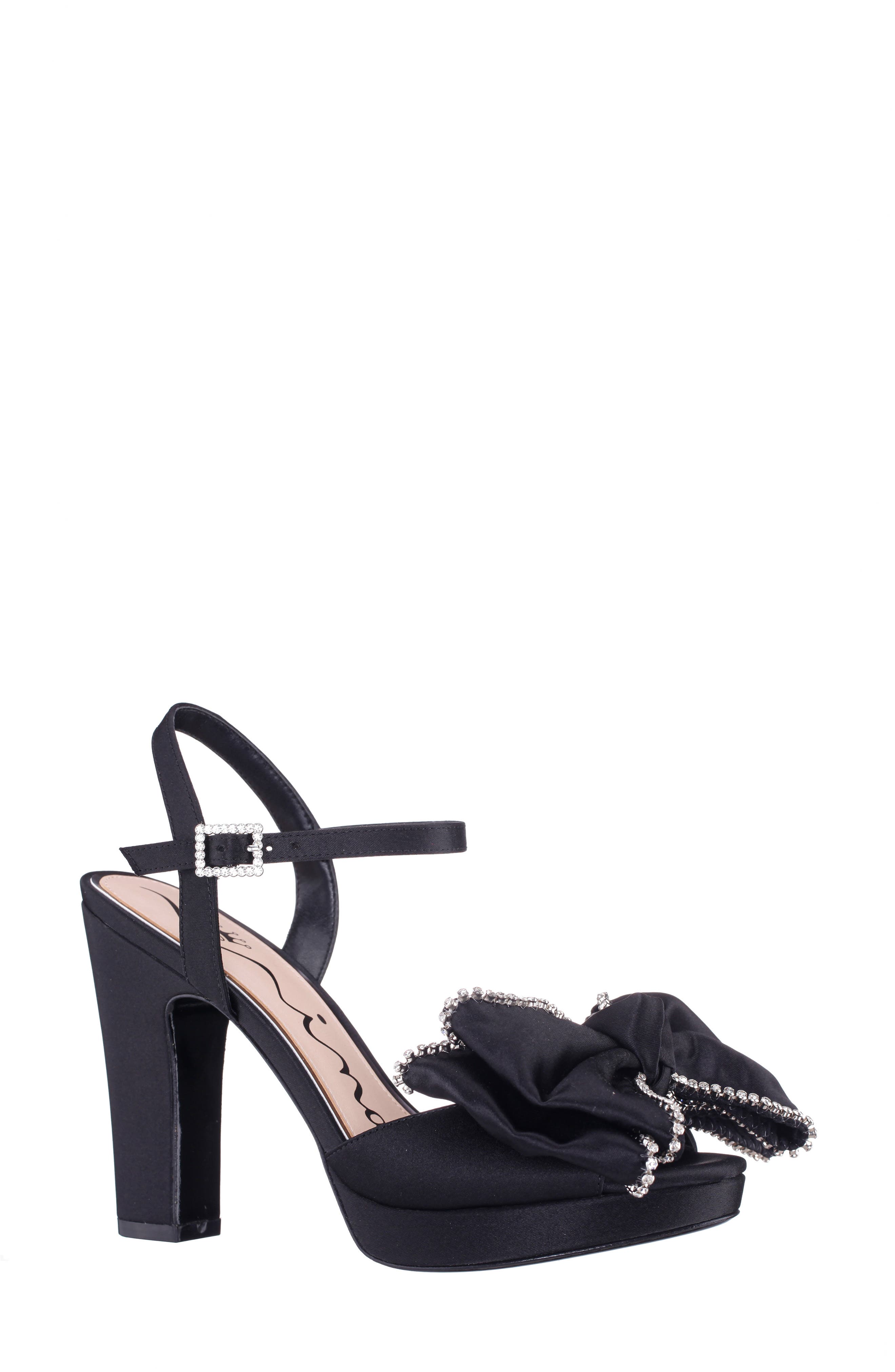 Nina Sarai Ankle Strap Platform Sandal, Main, color, Black