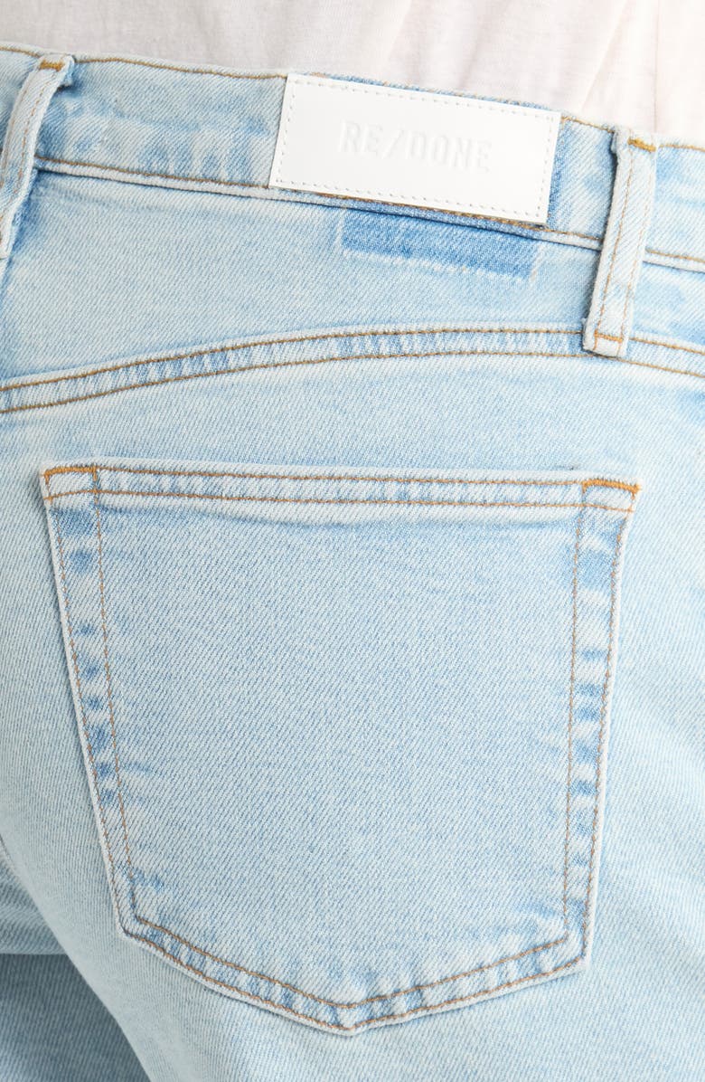 Re/Done High Waist Raw Hem Wide Leg Crop Jeans, Alternate, color, Ola Indigo