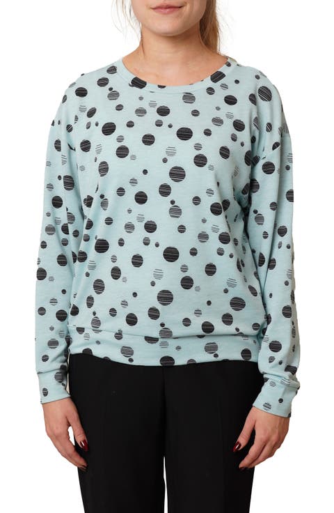 Drop Shoulder Dot French Terry Sweater