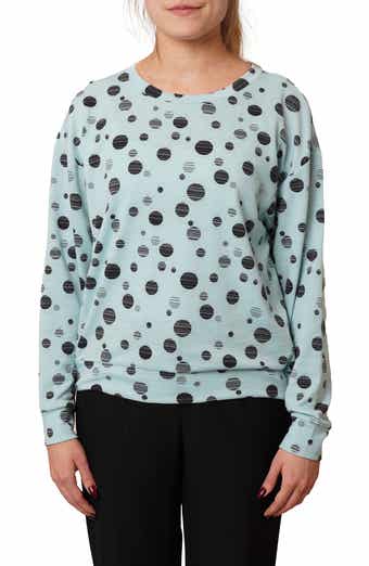 Drop Shoulder Dot French Terry Sweater