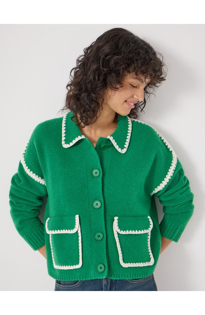 Hush Wool Blend Whipstitch Trim Shirt Jacket, Alternate, color, Bright Green