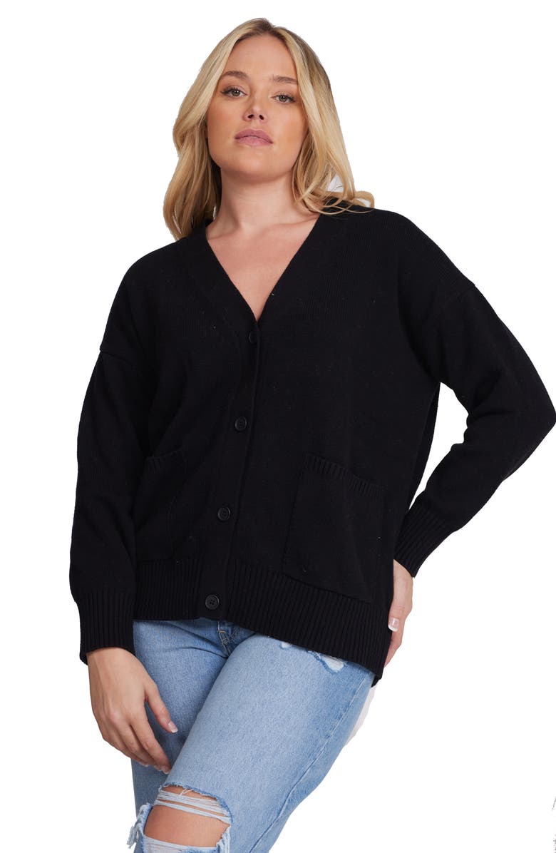 MINNIE ROSE Oversize Cotton & Cashmere Cardigan, Alternate, color,