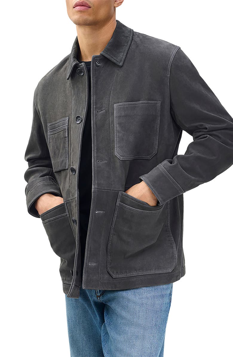 rag & bone Graham Suede Chore Jacket, Alternate, color, Dark Grey
