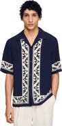 SANDRO Loose-fit contrast print shirt