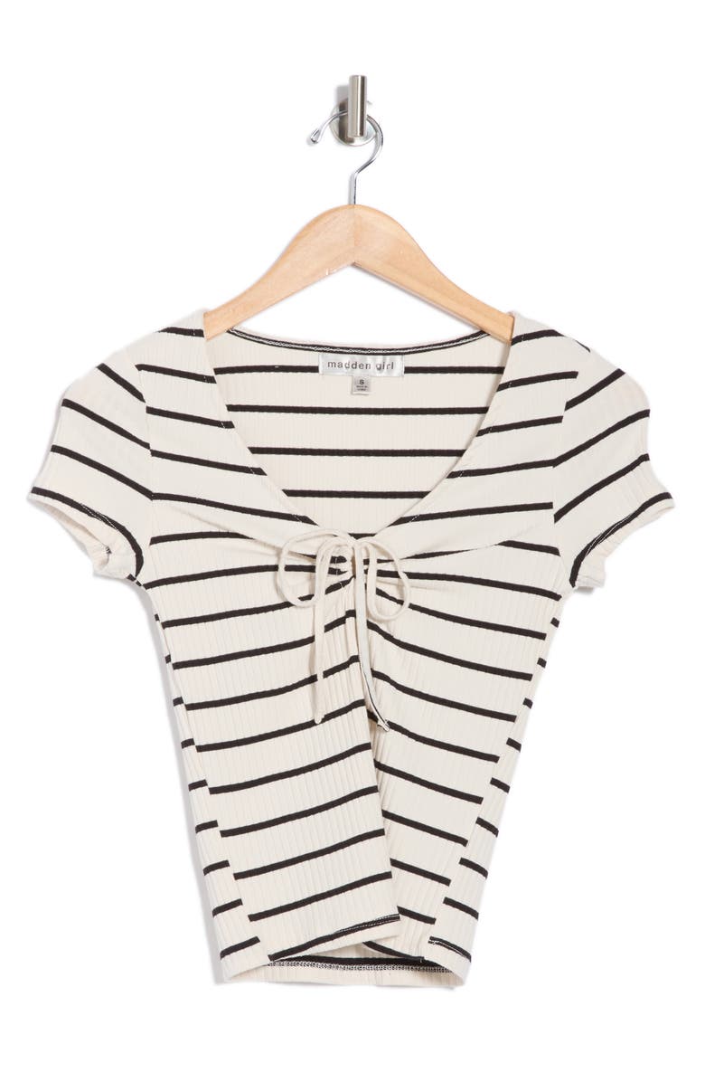 Madden Girl V-Neck Front Keyhole Top, Alternate, color,