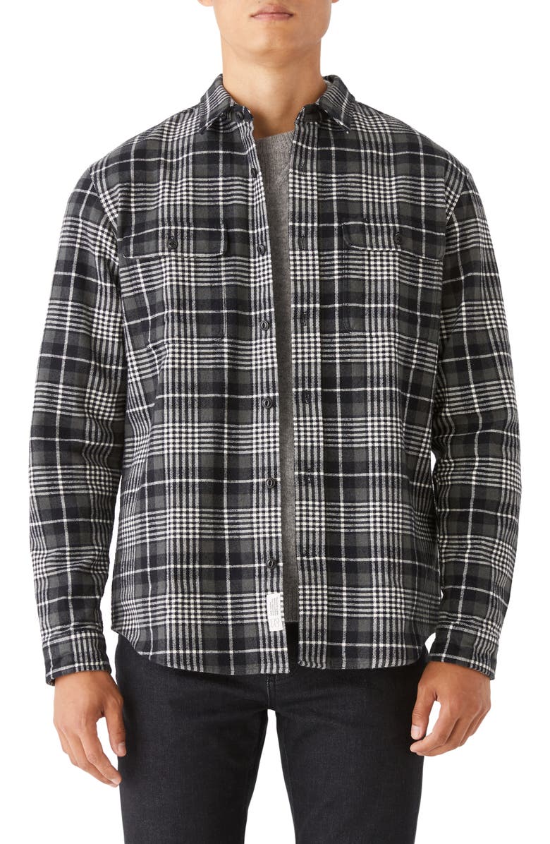 Frank And Oak Kapok Plaid Flannel Button-Up Overshirt, Main, color, 