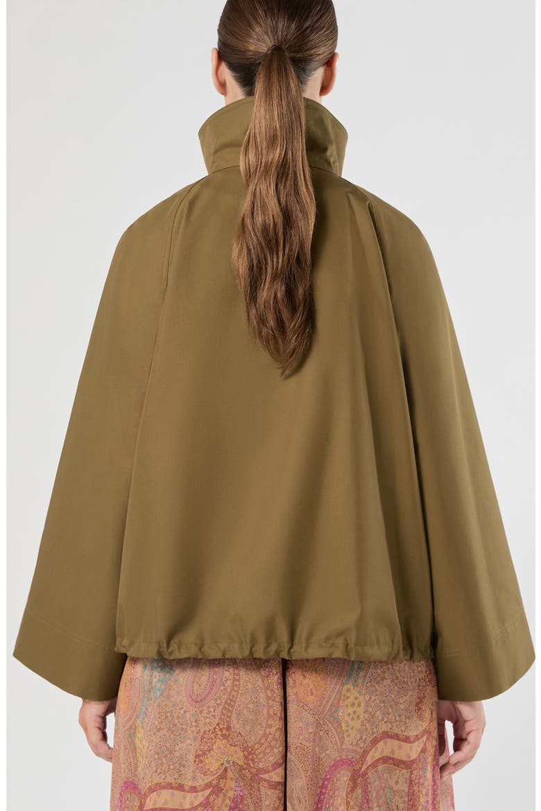 Water Repellent Stand Collar Raincoat, Alternate, color, KAKI