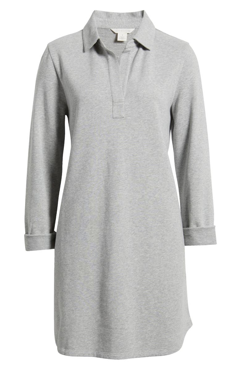 Caslon<sup>®</sup> Long Sleeve French Terry Polo Dress, Alternate, color, 