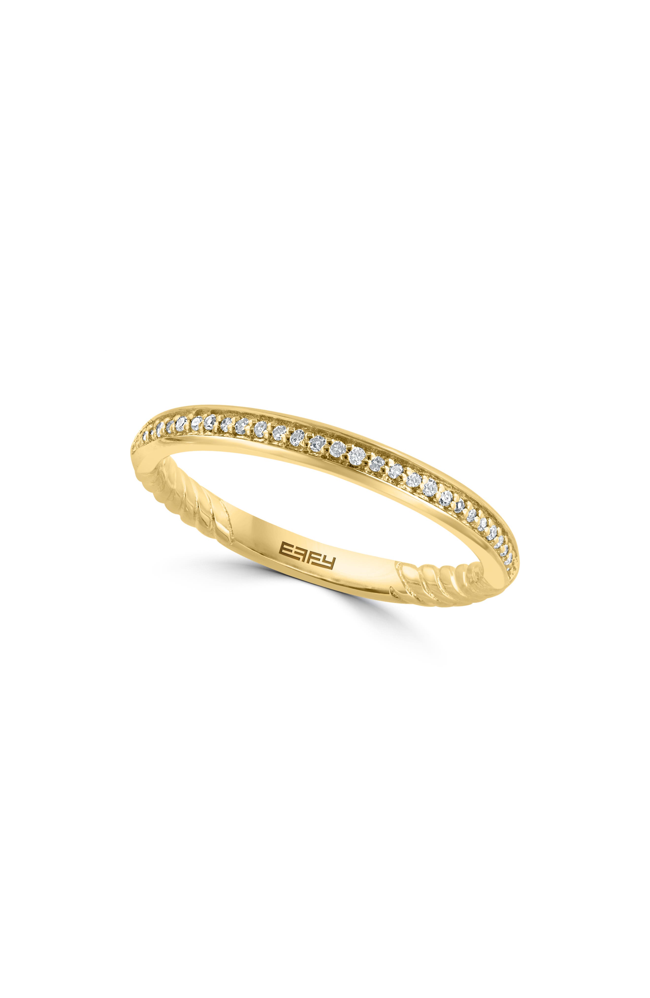Diamond Goldtone Plate Band Ring