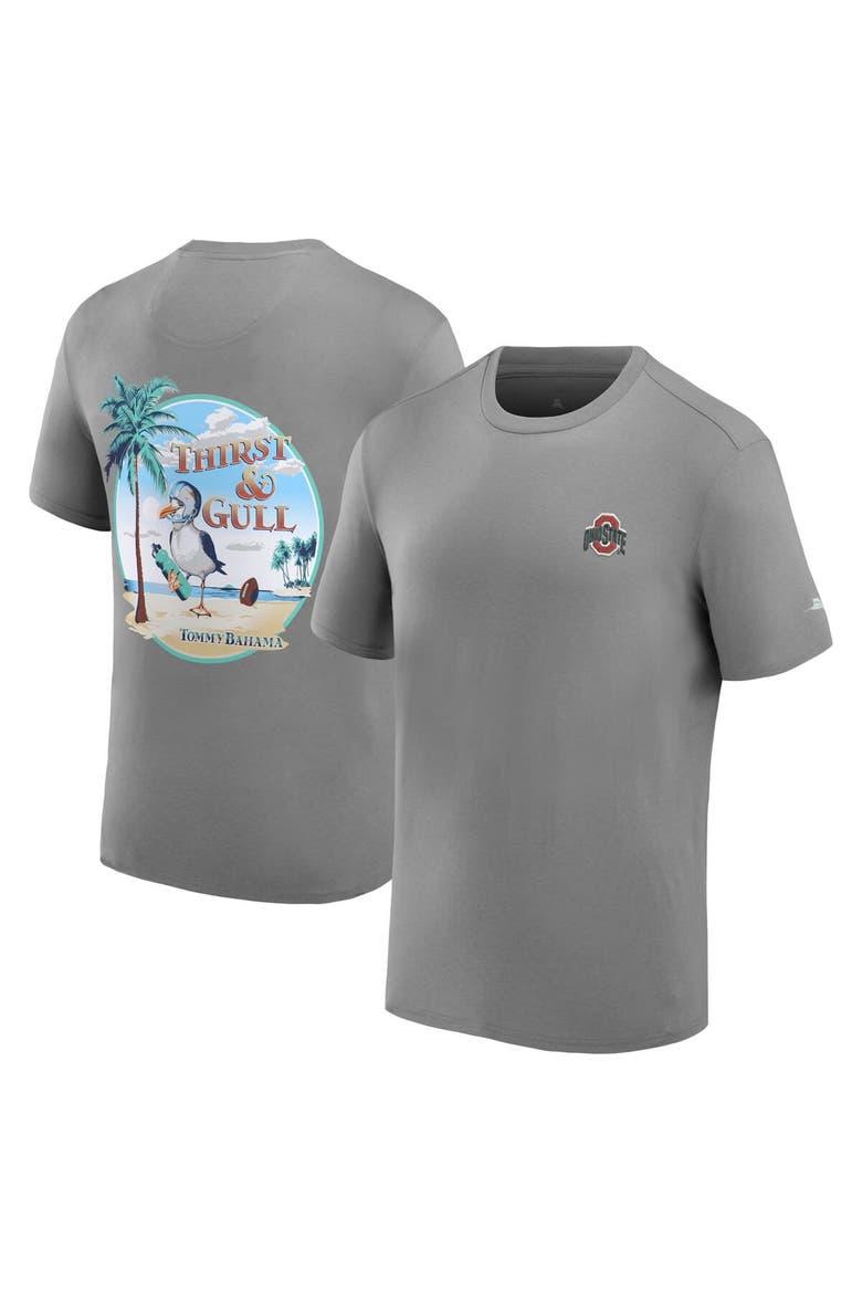 Men's Tommy Bahama Gray Ohio State Buckeyes Thirst & Gull T-Shirt, Alternate, color, Gray