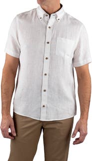 Tailor Vintage Short Sleeve Linen Button-Down Shirt