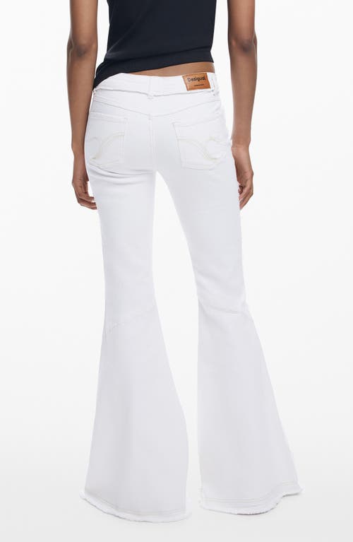 Desigual Flare Leg Jeans In White