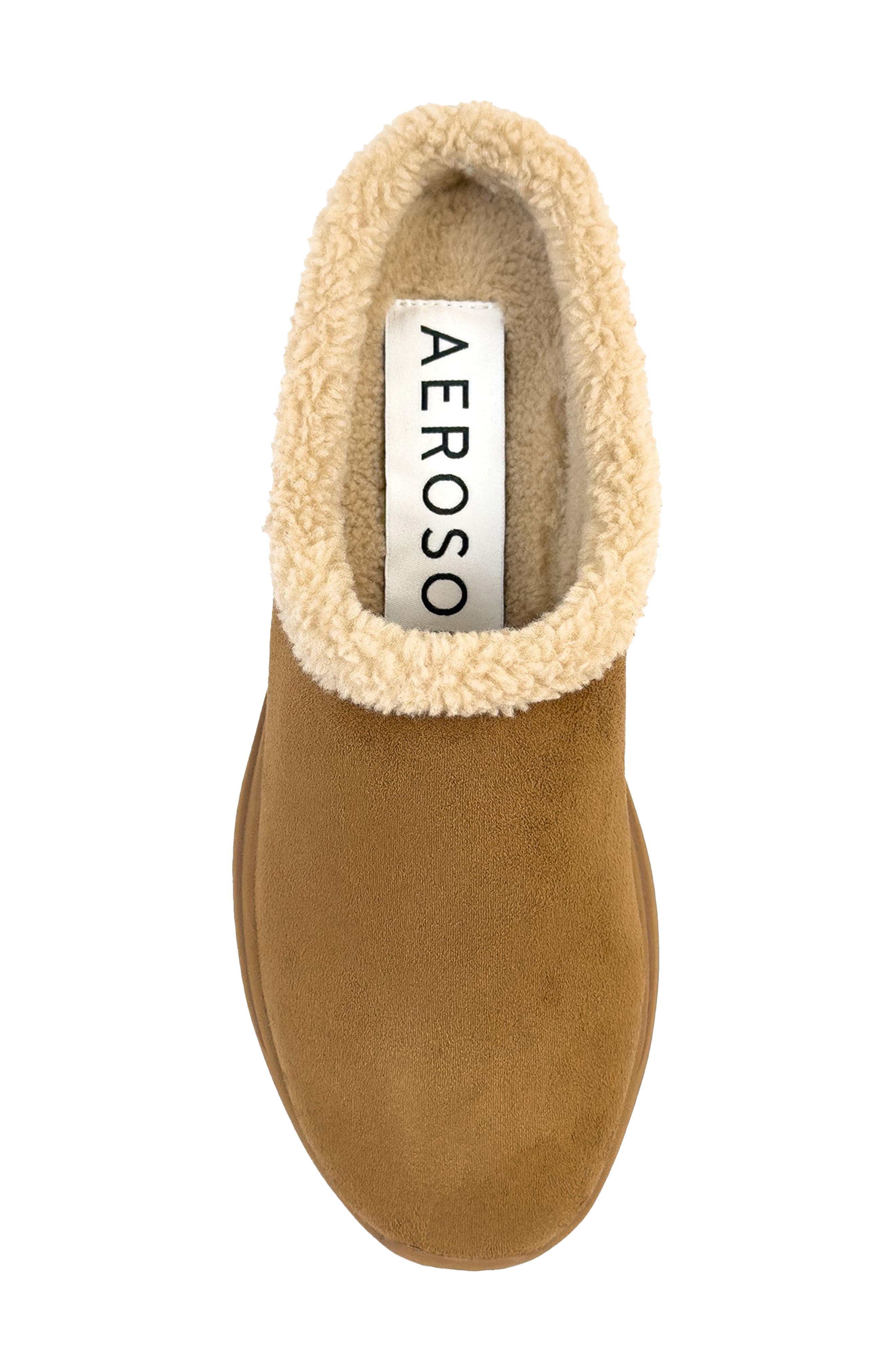 Aerosoles Flory Faux Shearling Slipper, Alternate, color, Tobacco Suede Shearling