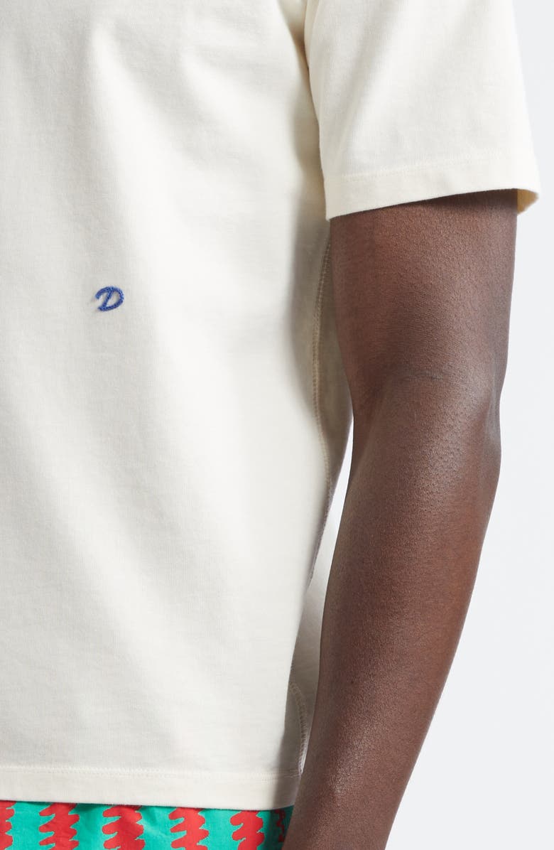 Drake's Peacock Graphic T-Shirt, Alternate, color, 050 Antique White