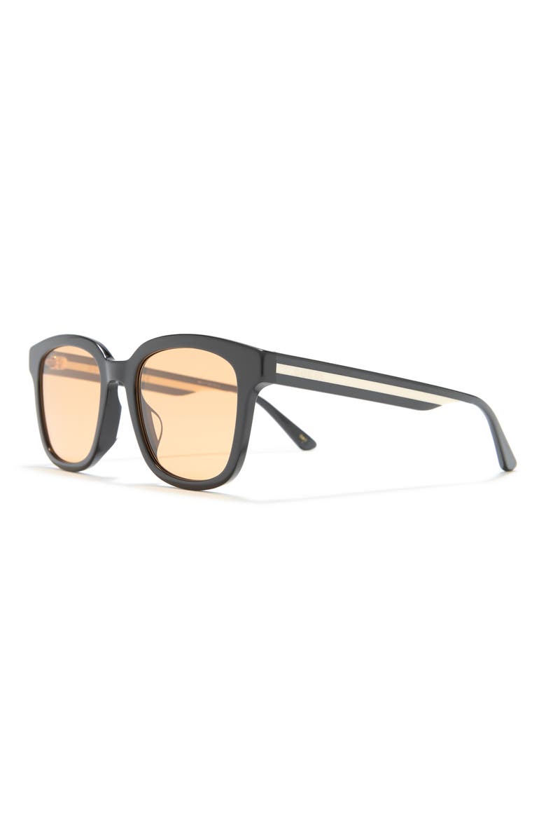 53mm Square Sunglasses, Alternate, color, BLACK ORANGE