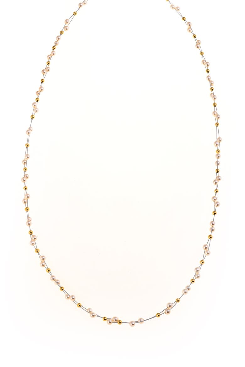 Pearl Necklace, Main, color, Silver Gold Plated