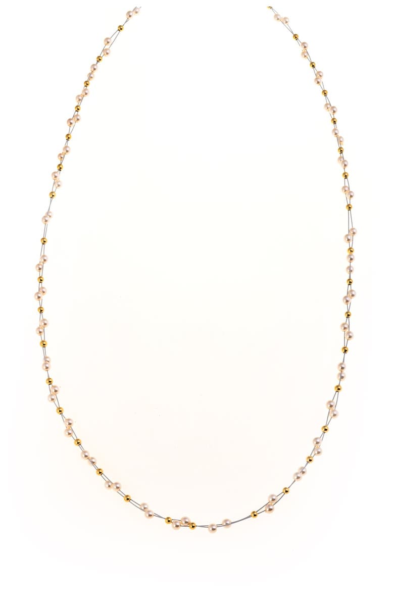 Arte Nova Jewellery Pearl Necklace, Main, color, Silver Gold Plated