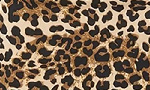 Bebe One Shoulder Midi With Gold Trim In Cheetah