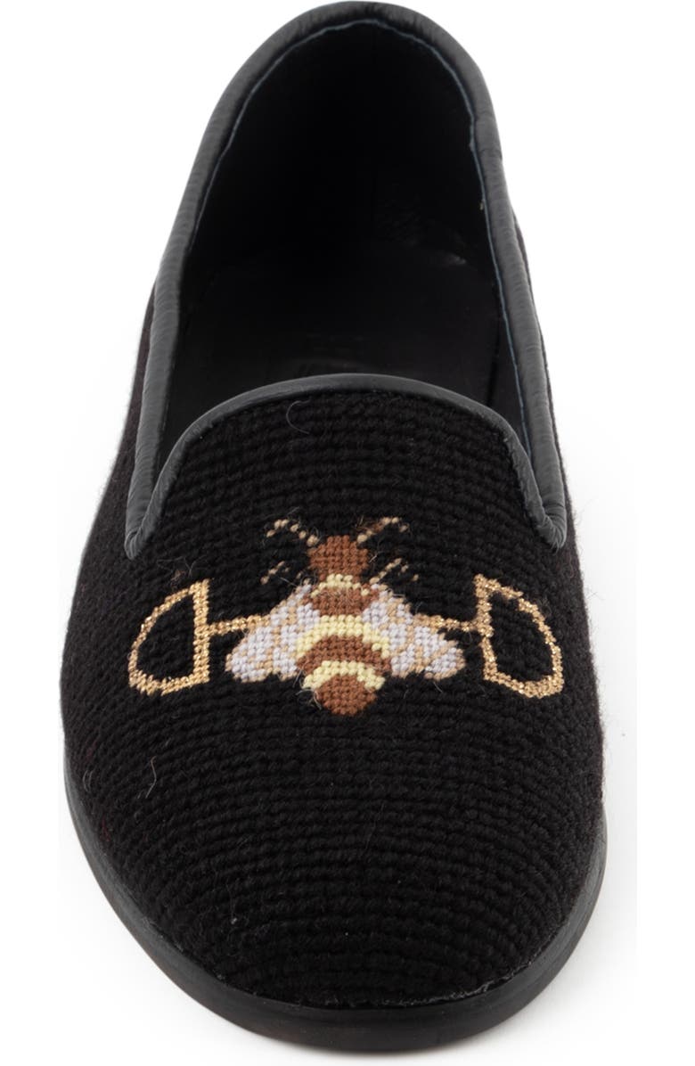 ByPaige Needlepoint Bee Flat, Alternate, color, Black