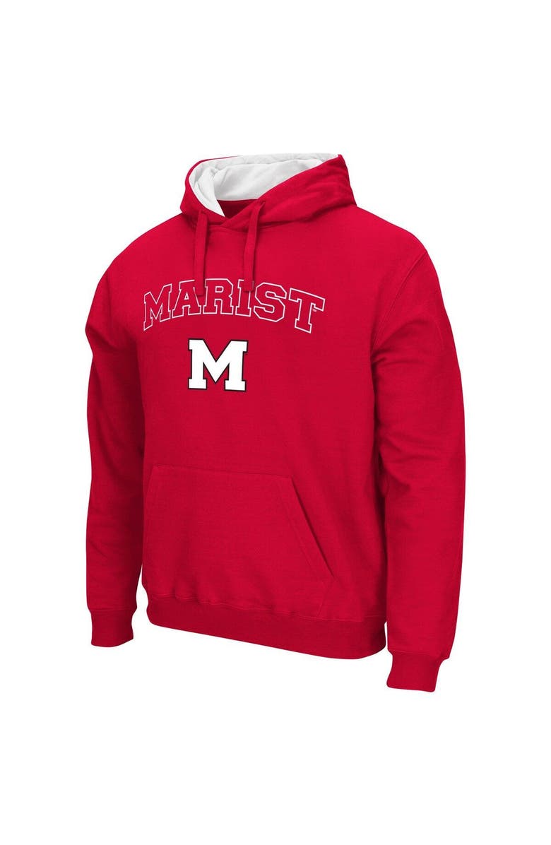 COLOSSEUM Men's Colosseum Red Marist Red Foxes Arch & Logo 3.0 Pullover Hoodie, Alternate, color, Red