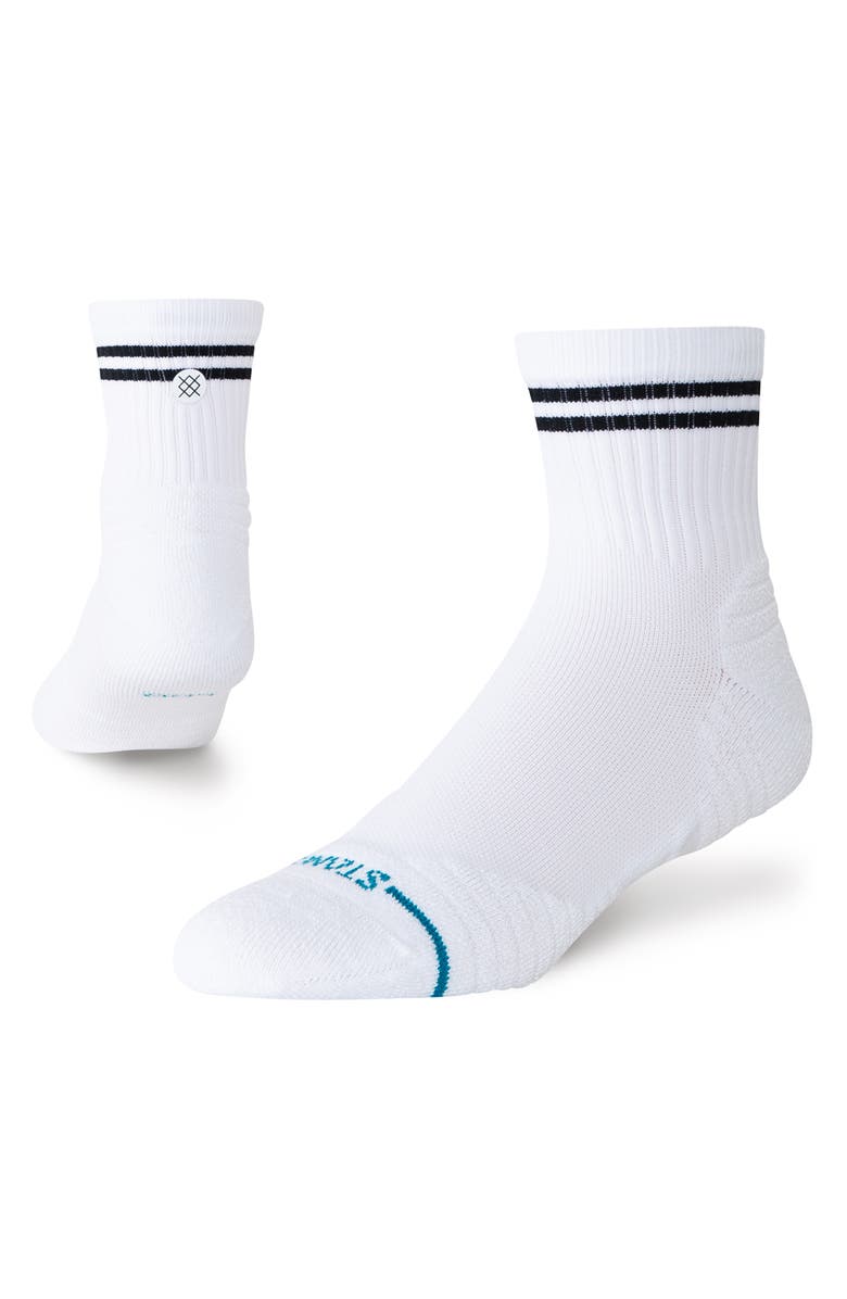 Stance Lined Up Quarter Socks, Main, color, White