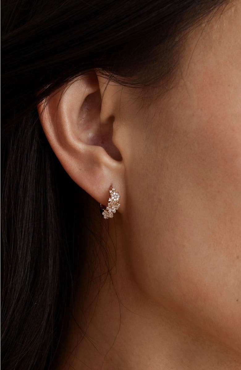 MADE BY MARY Flora Luxe Huggie Hoop Earrings, Alternate, color, 