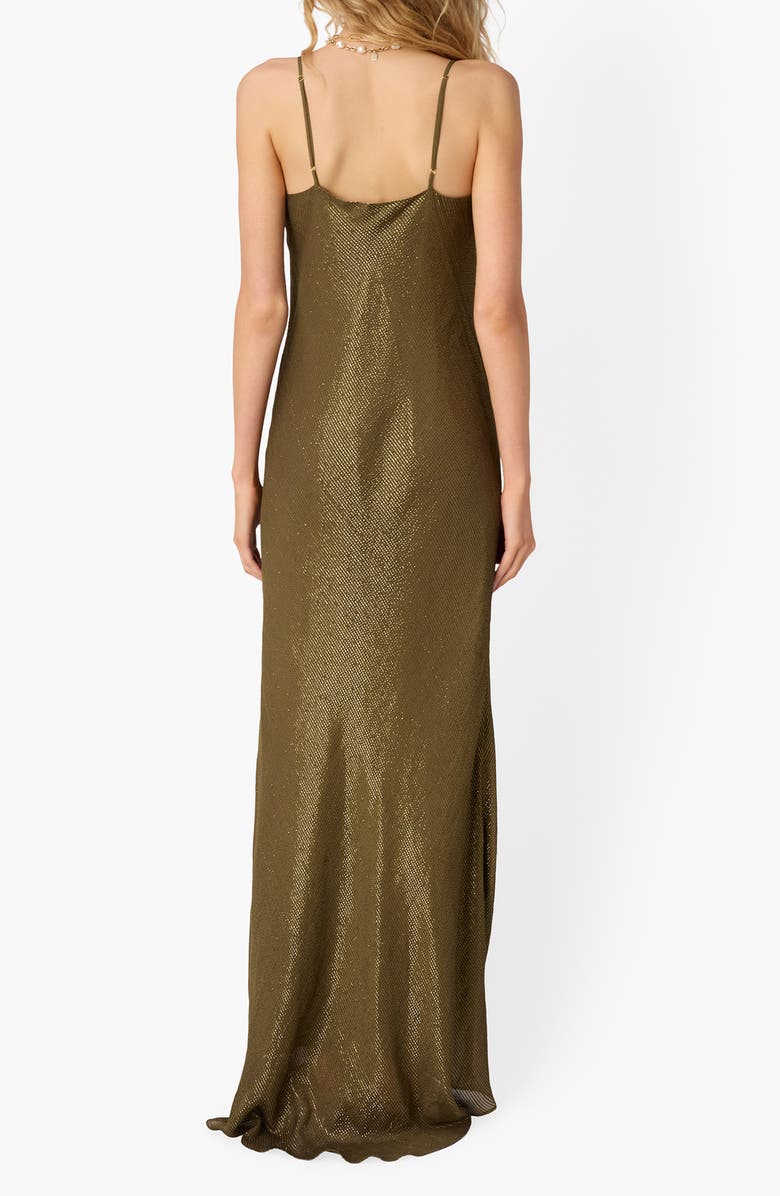 CAMI NYC Luanna Metallic Chiffon Maxi Dress, Alternate, color, Grove