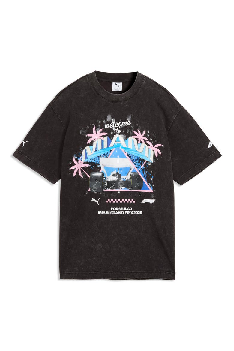x F1 Miami Washed Cotton Graphic T-Shirt, Alternate, color, PUMA BLACK
