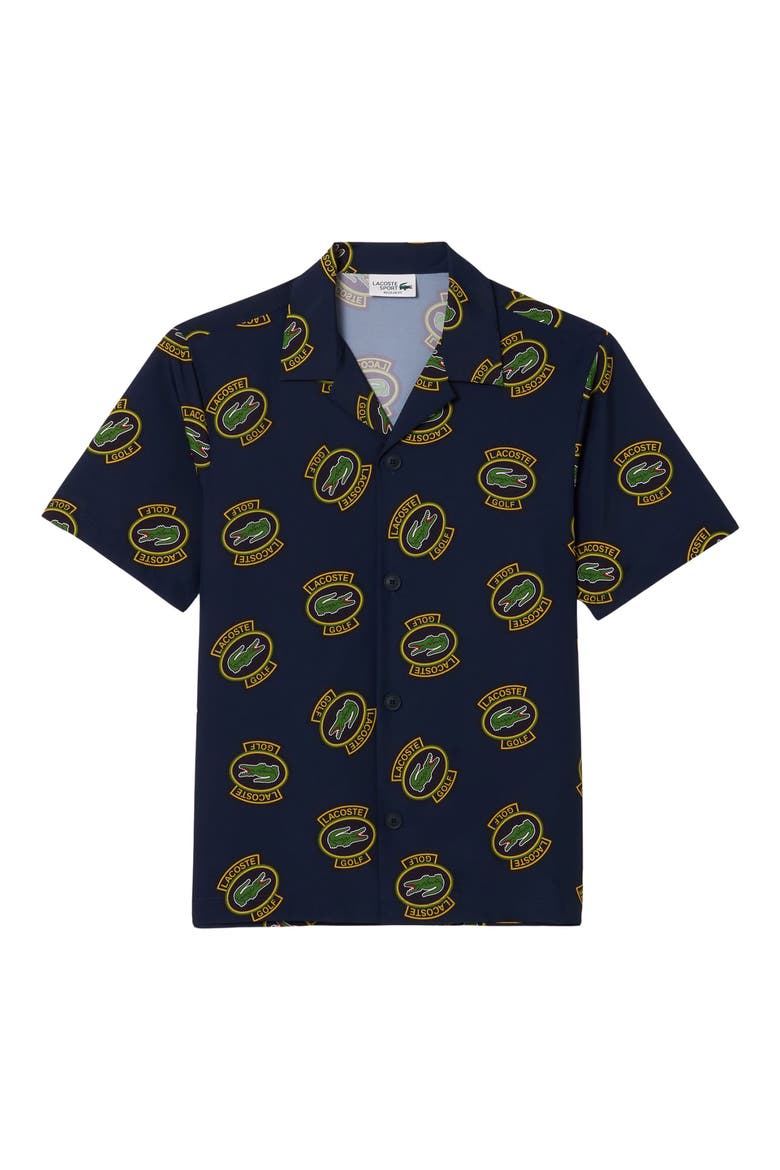 Regular Fit Performance Golf Short Sleeve Button-Up Shirt, Alternate, color, IR0 MARINE/ ANANAS-NOIR