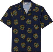 Lacoste Regular Fit Performance Golf Short Sleeve Button-Up Shirt