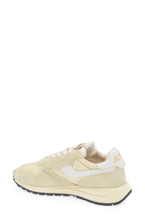 Autry Low Top Suede Panel Sneakers In Beige