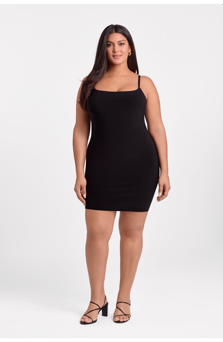 S3 Apparel Sculpting Shapewear Scoop Neck Cami Mini Dress, Main, color, Onyx Black