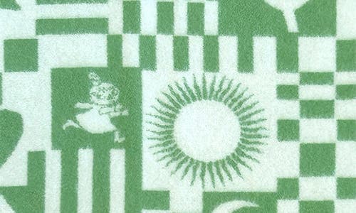 Klippan Kids' Moomin Play Lambswool Brushed Woven Blanket In Green