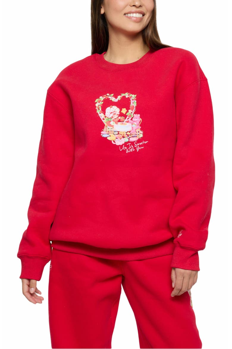Life Is Sweet Crewneck, Red, Main, color, RED