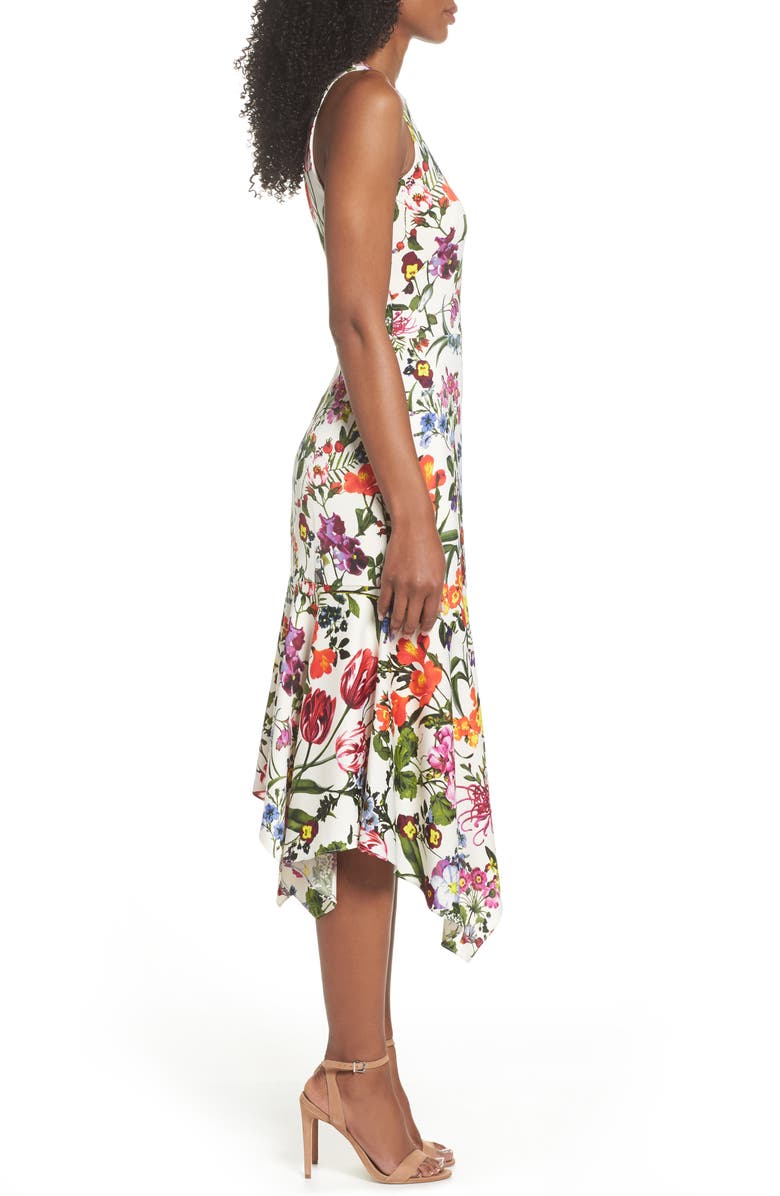 Maggy London Botanical Print Charmeuse Midi Dress, Alternate, color, 