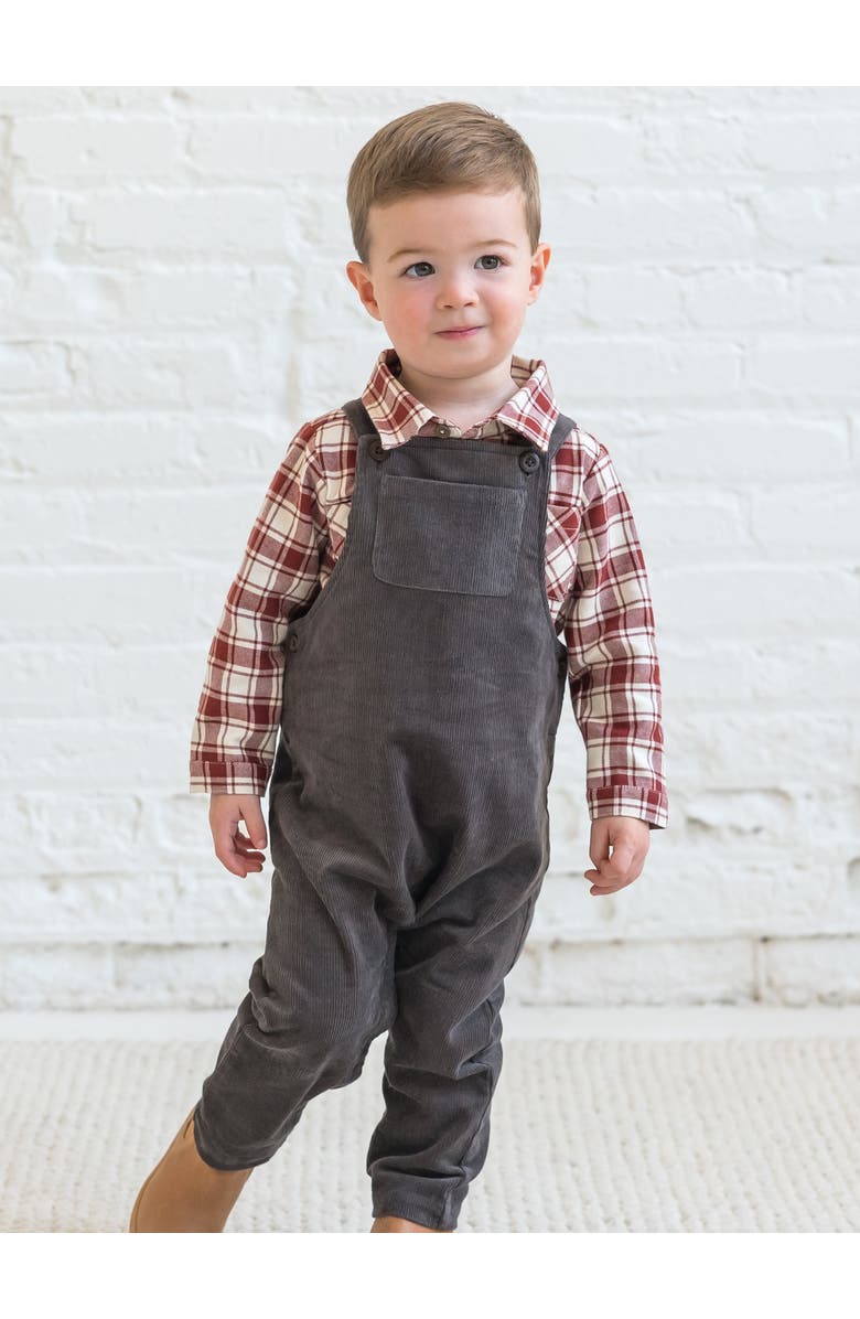 Kendi Remi Organic Corduroy Overalls, Alternate, color, Ash