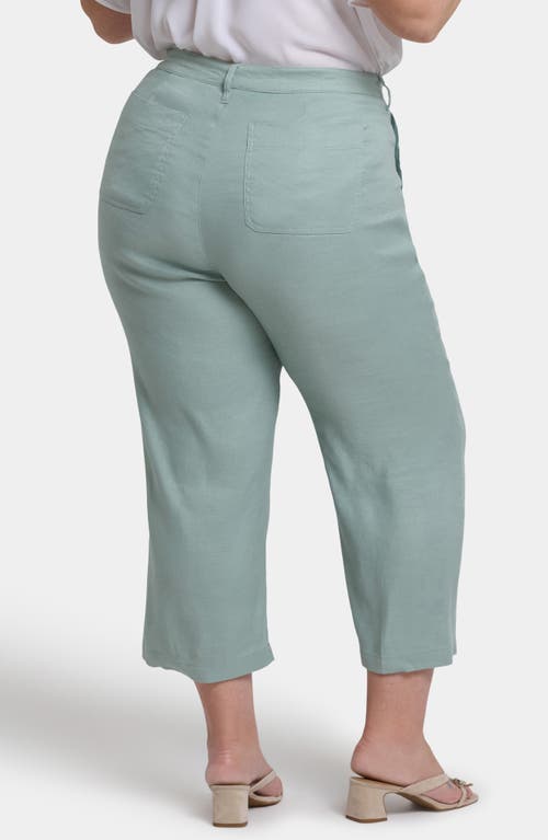 Nydj Crop Wide Leg Linen Blend Utility Pants In Tomatillo