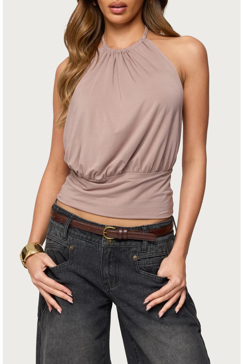 Donya Backless Halter Top, Main, color, TAUPE