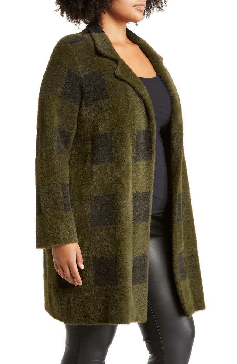 Liverpool Los Angeles Buffalo Plaid Sweater Coat, Alternate, color, 