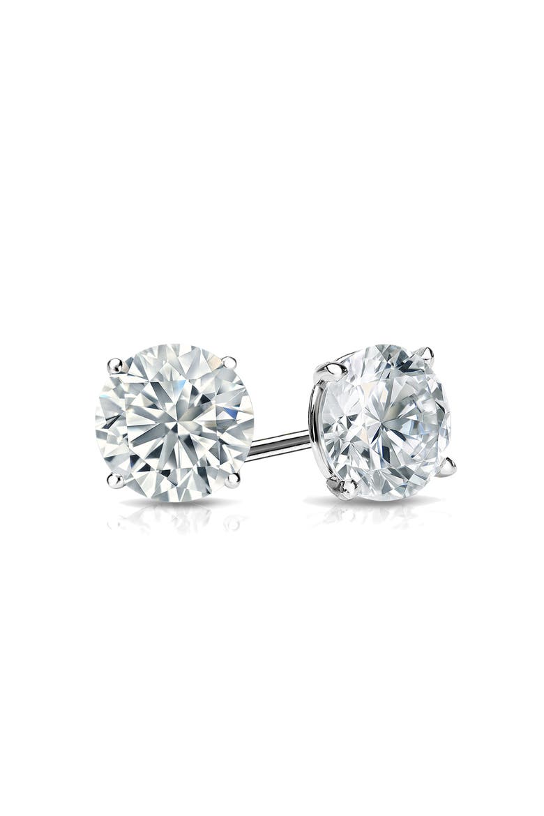14k White Gold Lab-Grown Round Diamond 4-Prong Stud Earrings, Alternate, color, 1/2 Carat White Gold